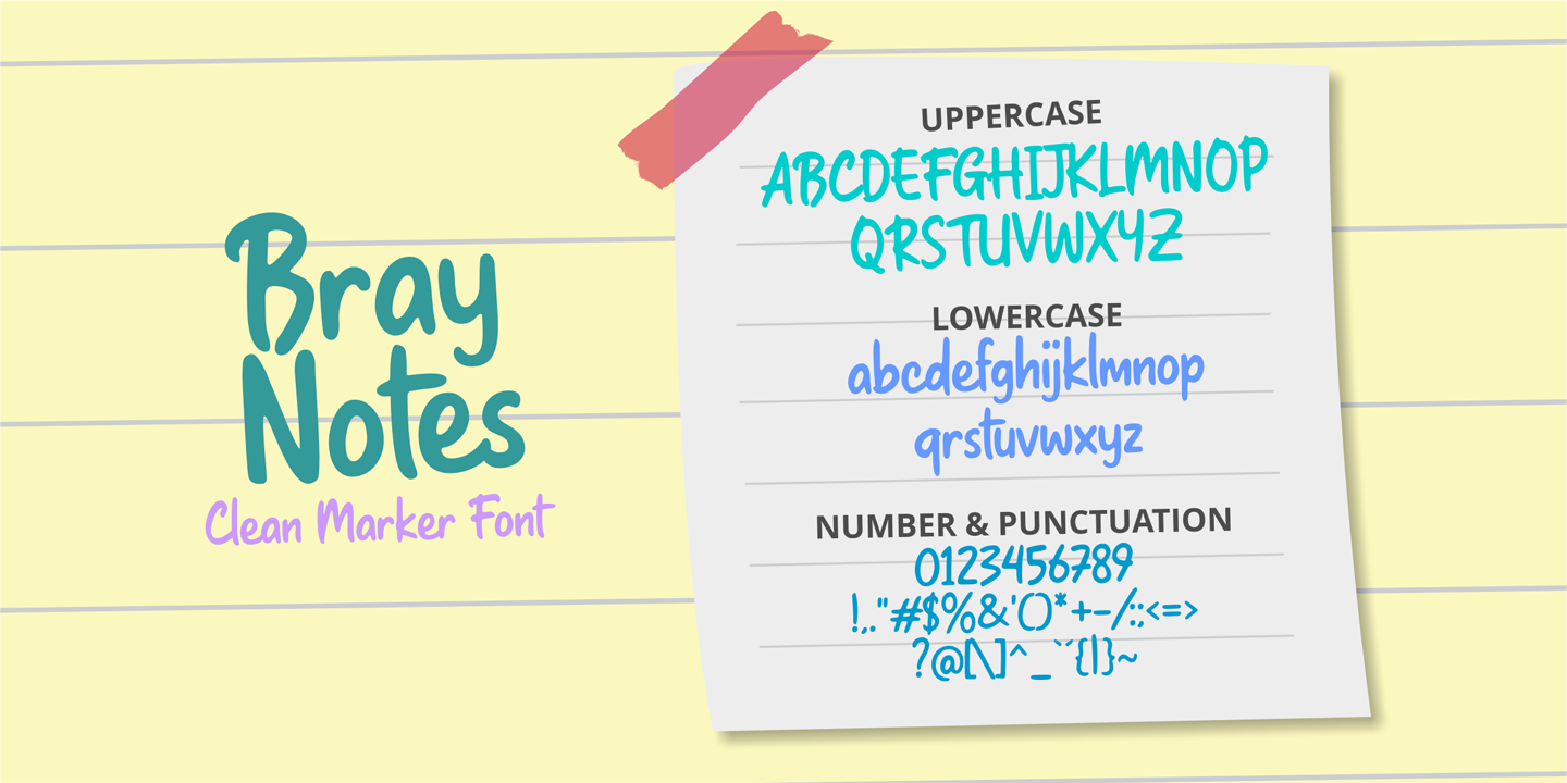 Bray Notes Regular Font preview